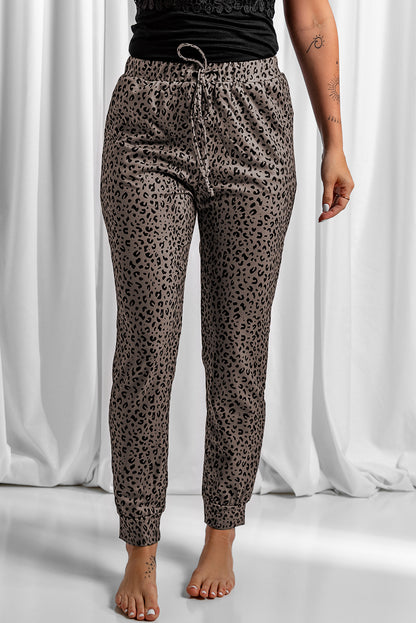 Black Breezy Leopard Joggers - LA Grand