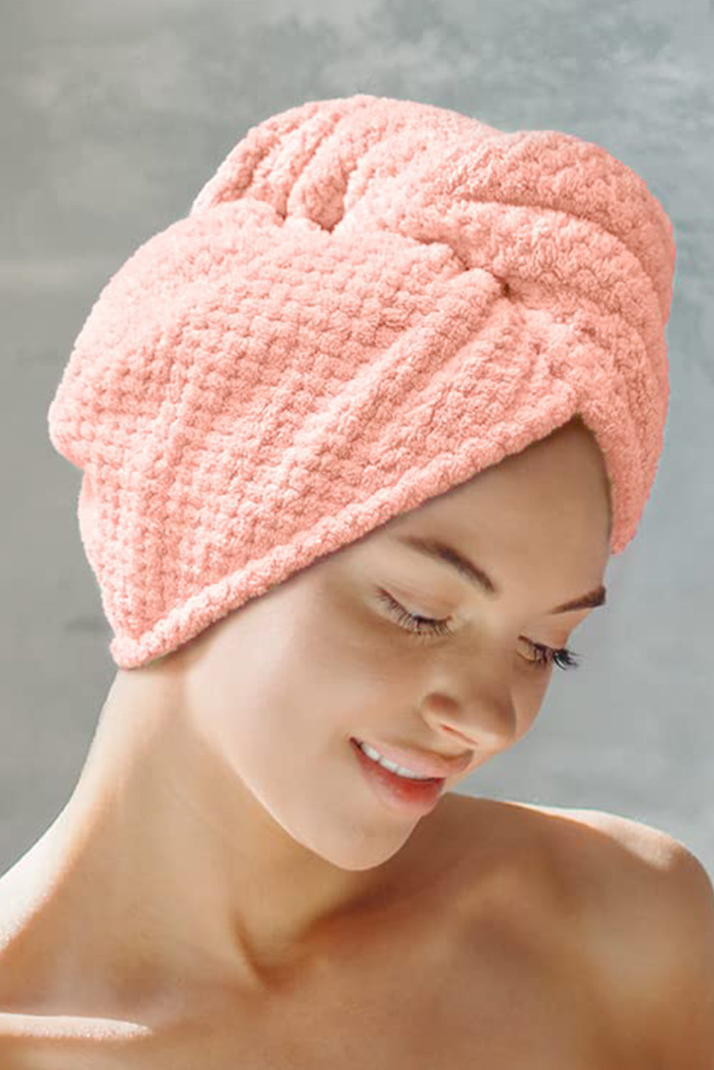 Pink Super-Absorbent Quick Drying Microfiber Hair Towel - LA Grand