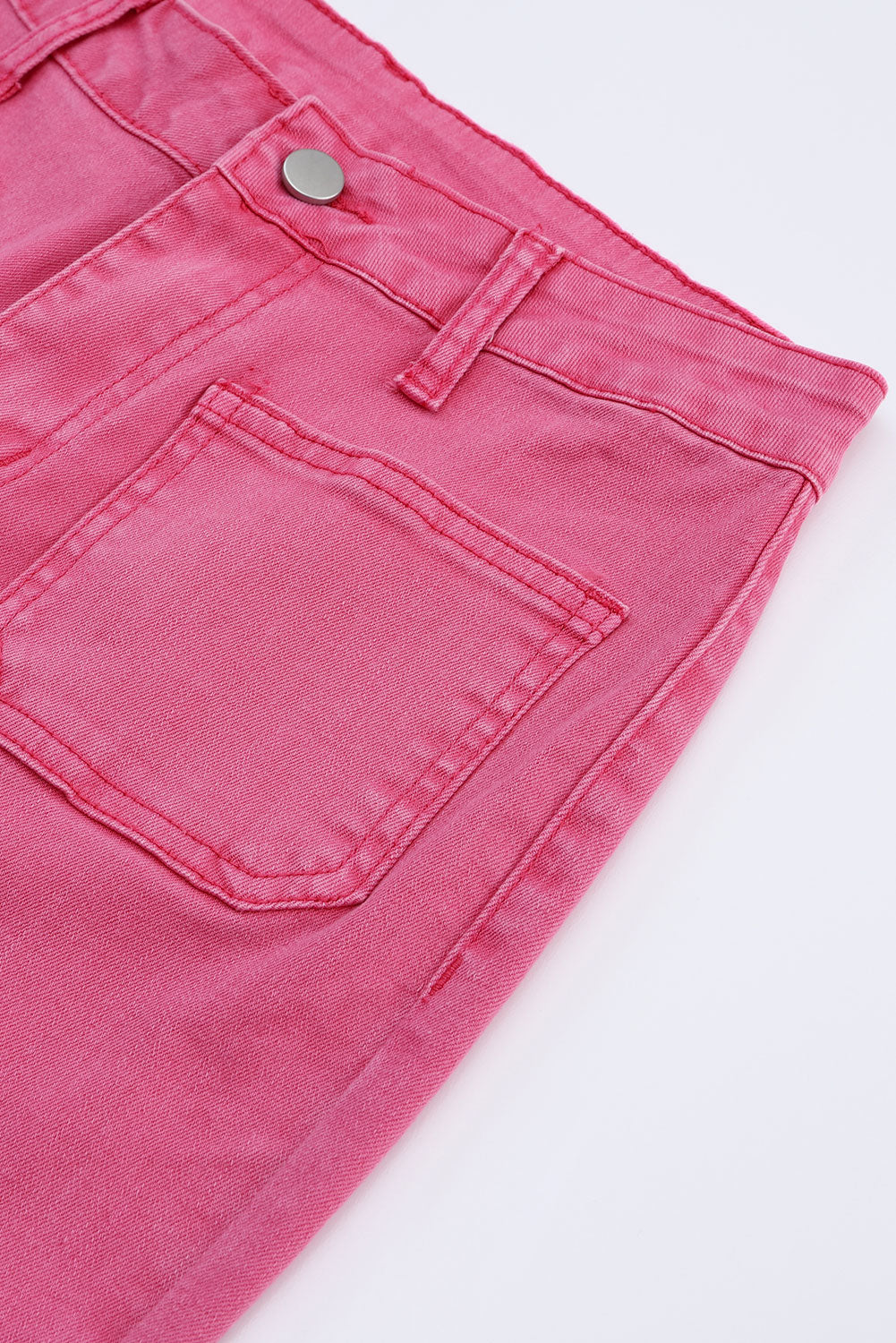 Pink Ankle-length Flare Leg Raw Hem Jeans - LA Grand