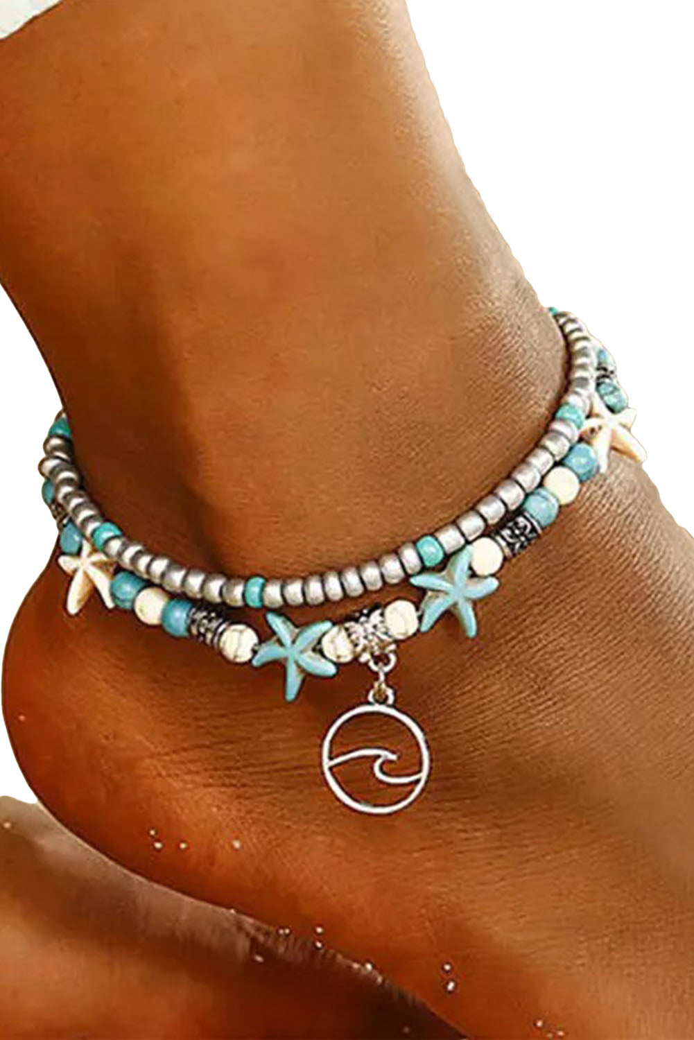 Sky Blue Beach Double Anklet - LA Grand