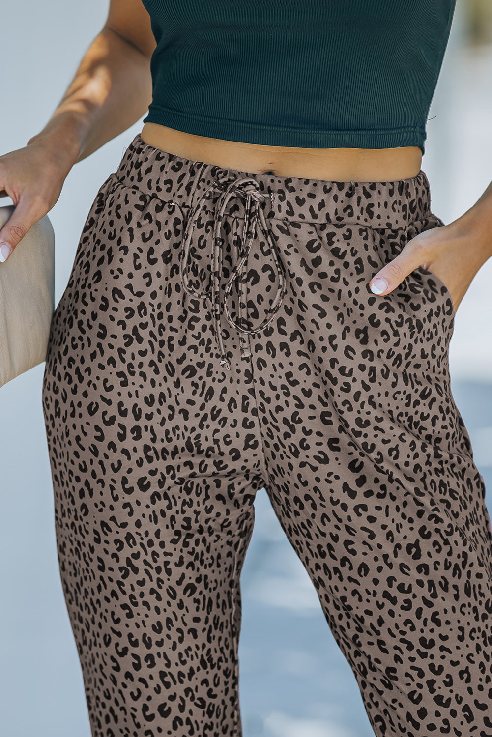 Black Breezy Leopard Joggers - LA Grand