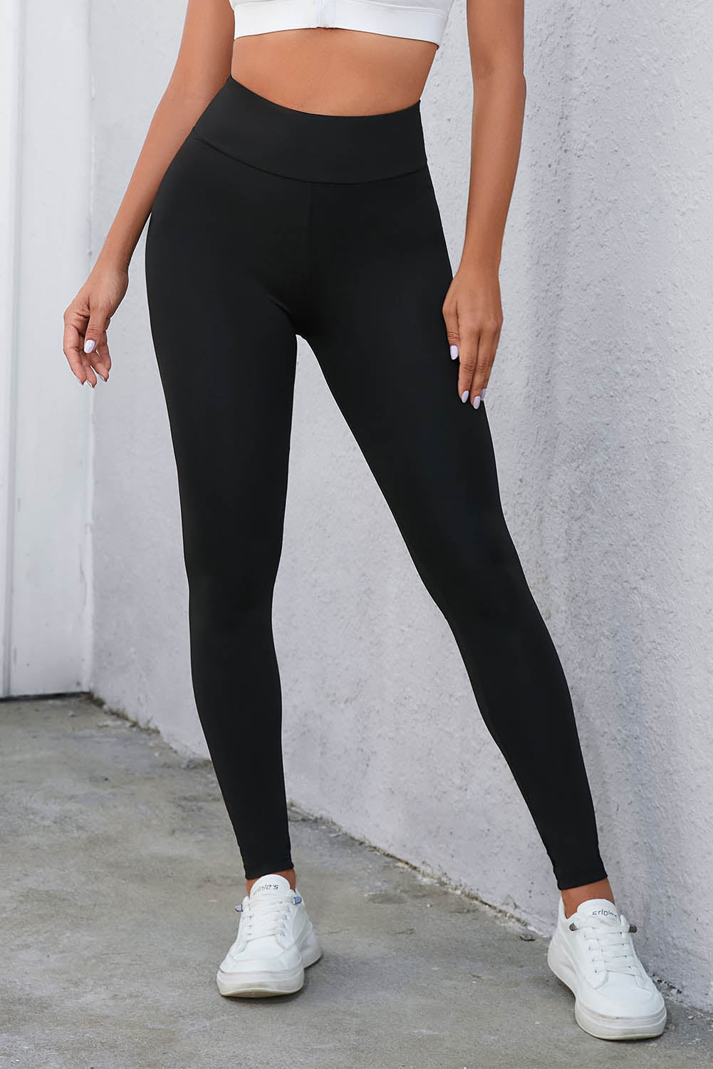 Black Criss Cross Tummy Control High Waist Leggings - LA Grand