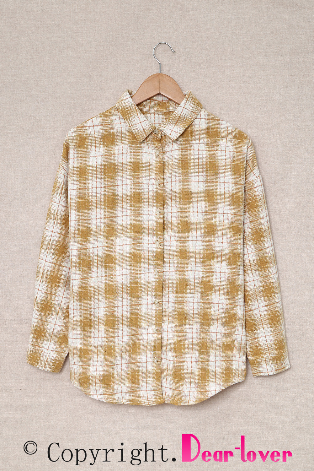 Buttoned Turn Down Collar Plaid Shirt - LA Grand