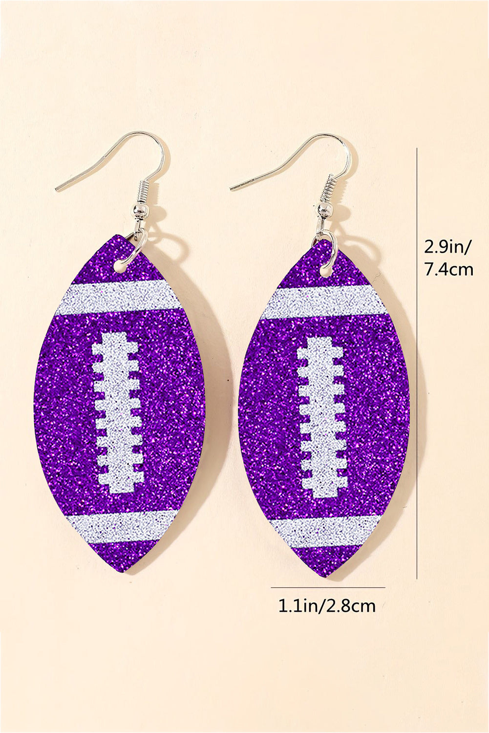 Tillandsia Purple Sequin Rugby Drop Earrings - LA Grand