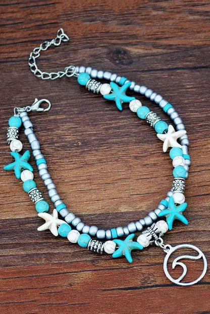 Sky Blue Beach Double Anklet - LA Grand