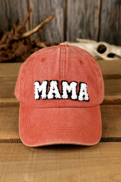 Orange Letter Embroidery Washed Baseball Hat - LA Grand