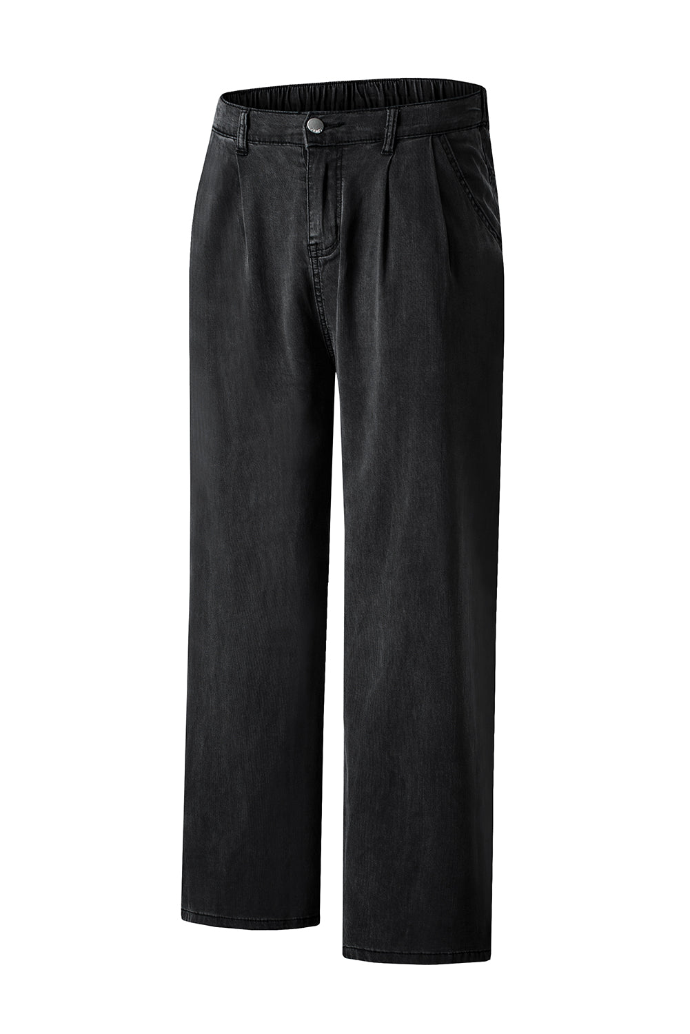 Black Tencel Wide Leg Soft Denim Pants - LA Grand