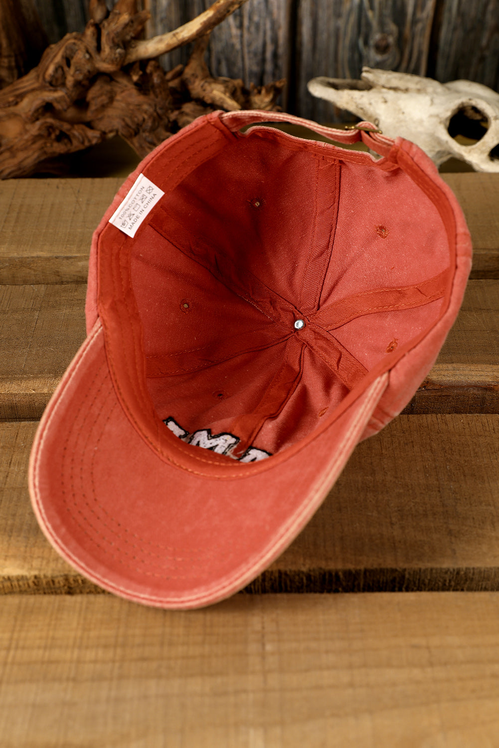 Orange Letter Embroidery Washed Baseball Hat - LA Grand