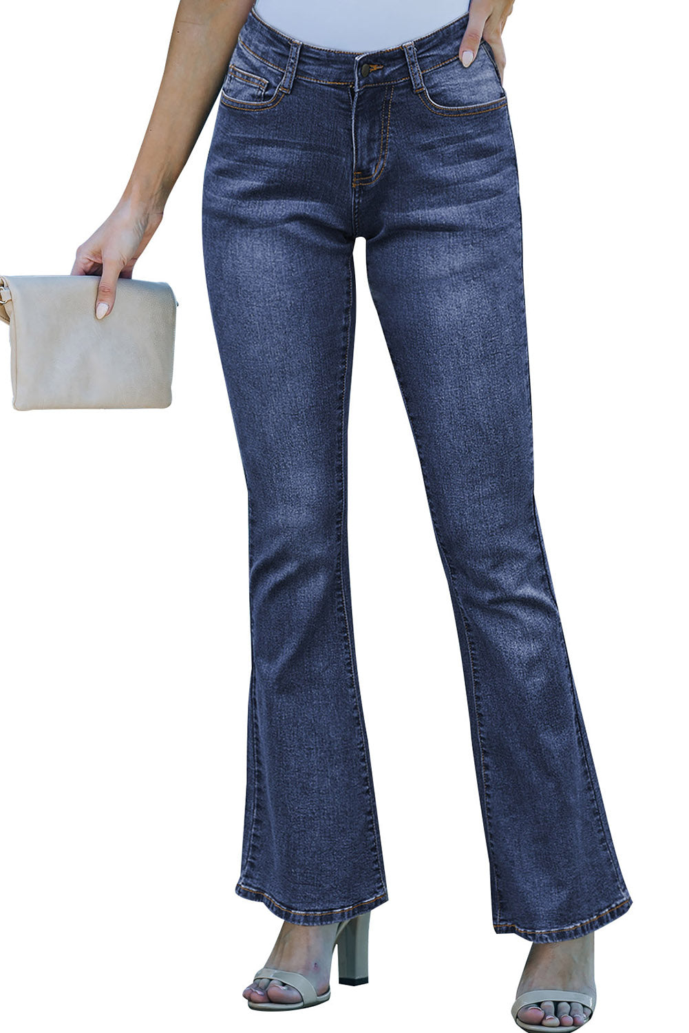 Light Blue Wash Vintage Wide Leg Jeans - LA Grand