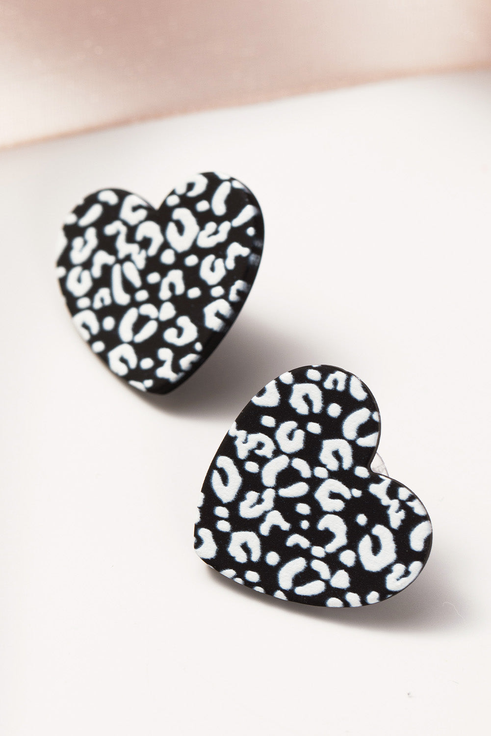 Black Leopard Heart Valentines Day Earrings - LA Grand