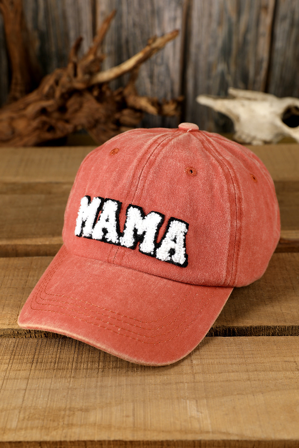 Orange Letter Embroidery Washed Baseball Hat - LA Grand