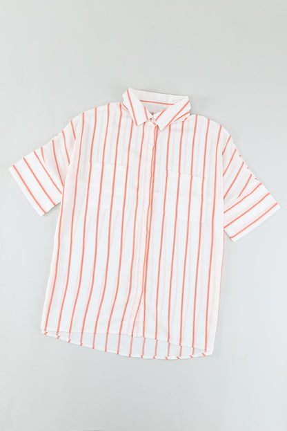 Blue Pocketed Striped Shirt - LA Grand