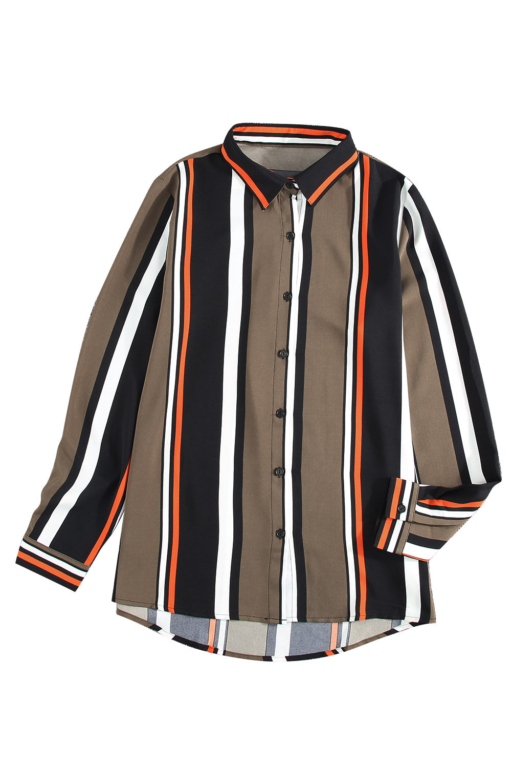 Black Brown Striped Modern Women Shirt - LA Grand