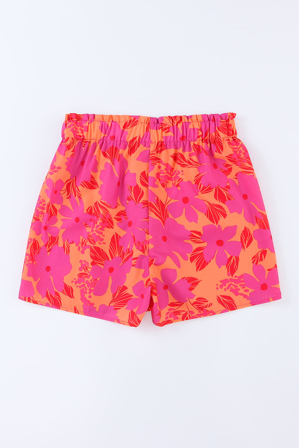 Pink Floral Print Smocked Waist Shorts - LA Grand