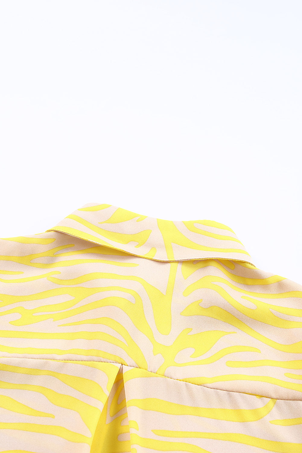 Yellow Zebra Stripes Print Lantern Sleeve Shirt - LA Grand