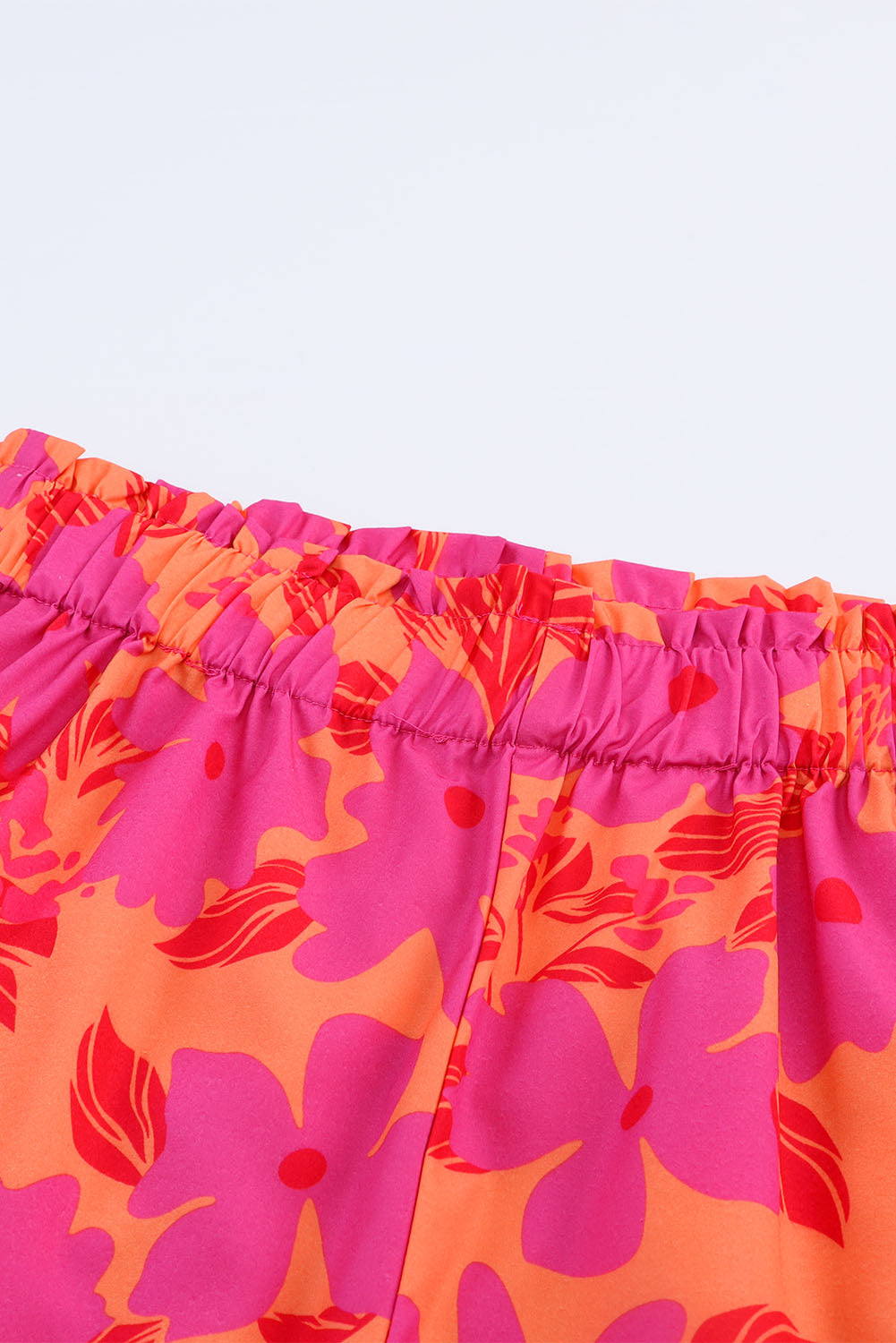 Pink Floral Print Smocked Waist Shorts - LA Grand