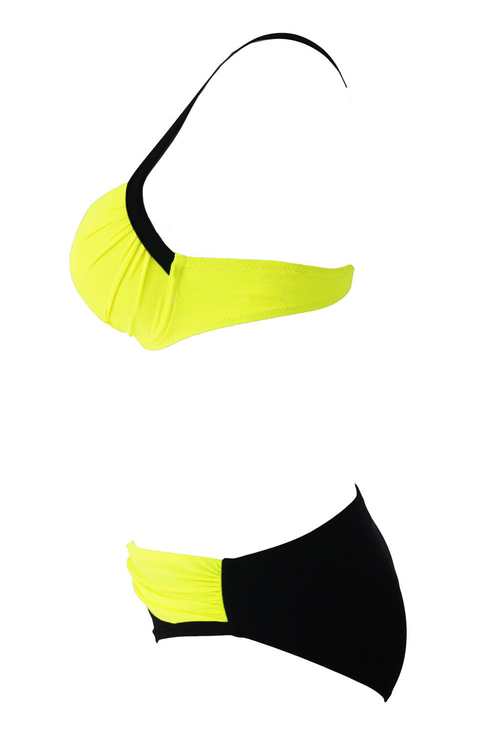 Sexy Yellow Padded Gather Push-up Bikini Set - LA Grand