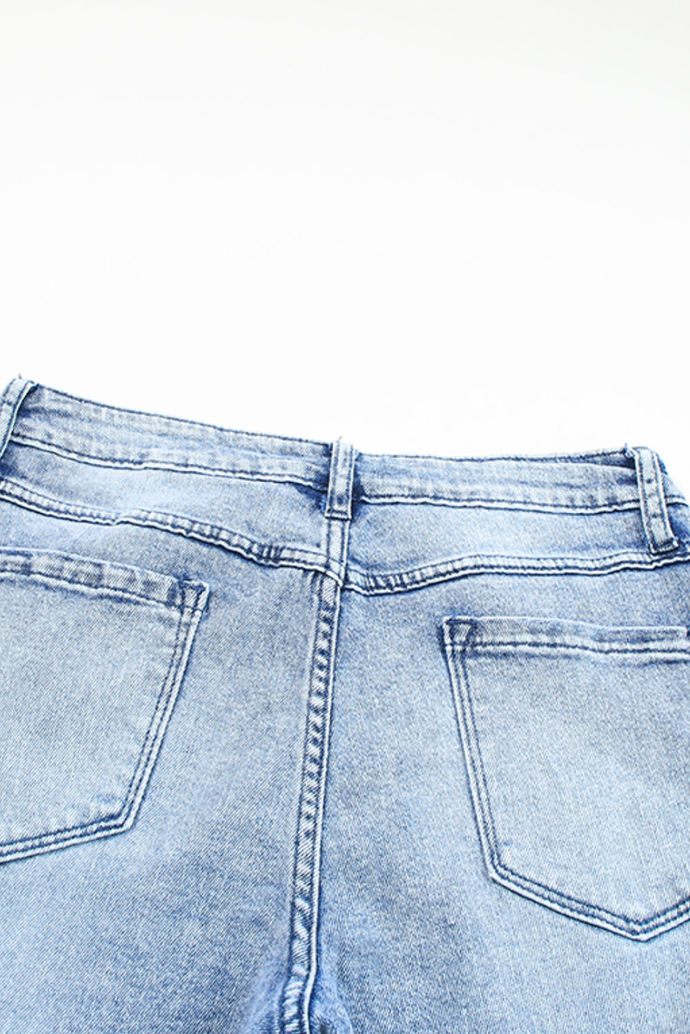 Sky Blue Washed Ripped Wide Leg High Waist Jeans - LA Grand