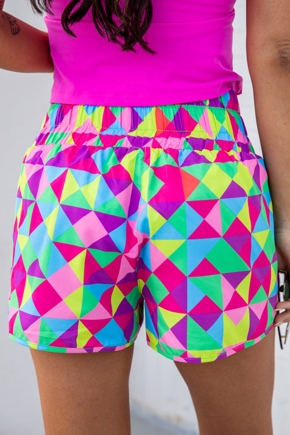 Pink Leopard High Waisted Athletic Shorts - LA Grand