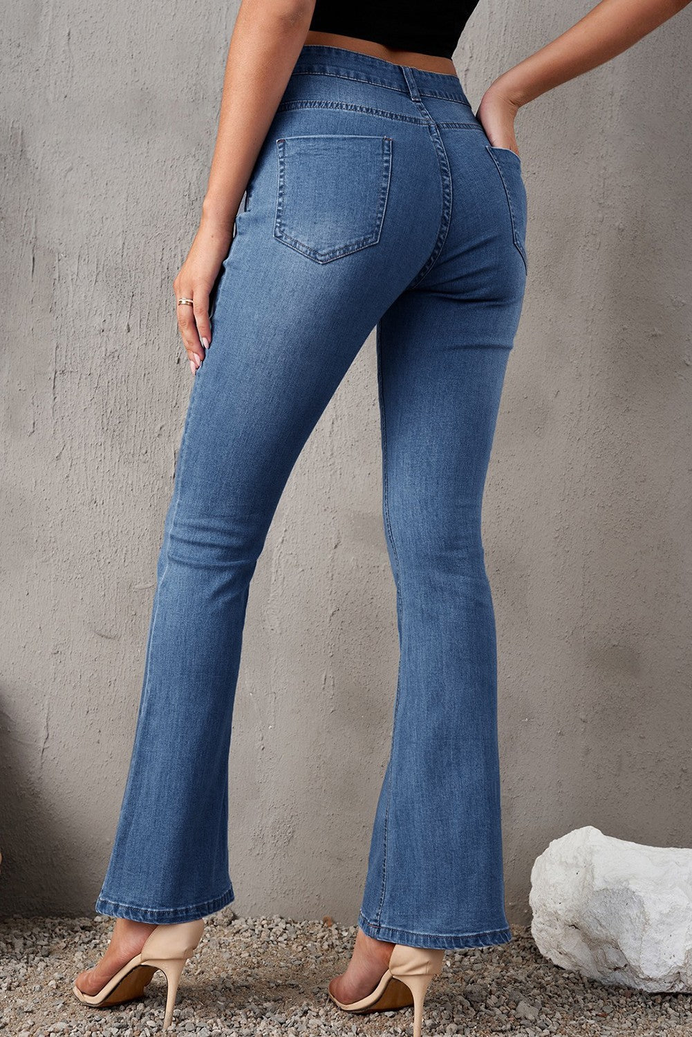 Light Blue Wash Vintage Wide Leg Jeans - LA Grand