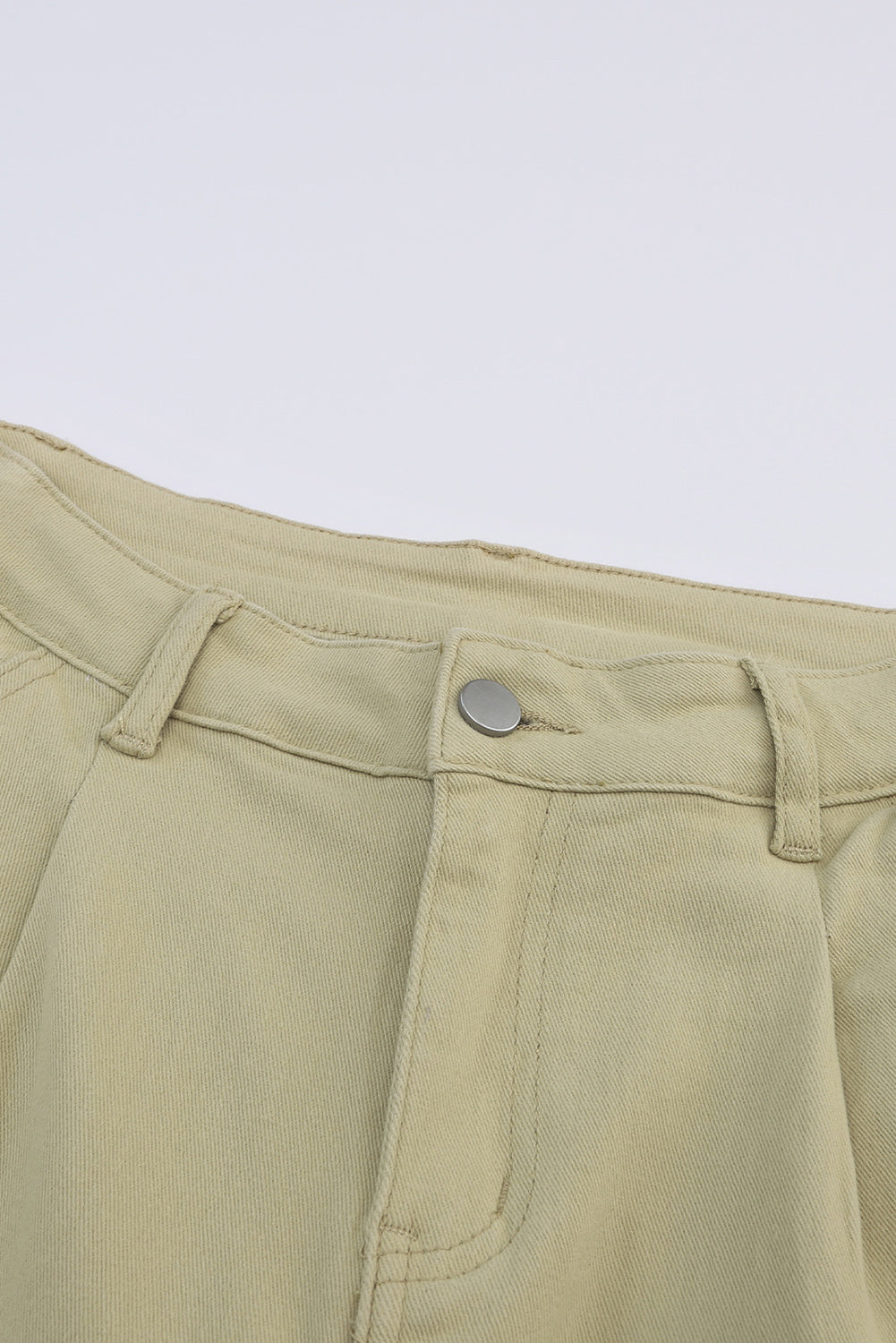 Khaki Solid High Waist Casual Pants - LA Grand