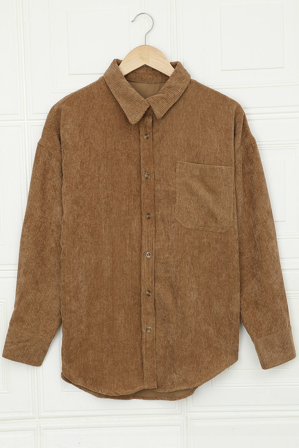 Brown Corduroy Button Pocket Shirt - LA Grand