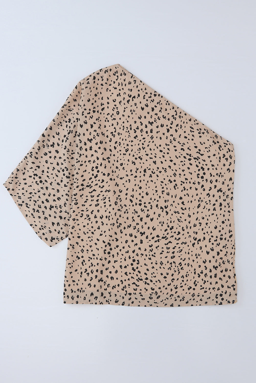 Khaki Leopard Asymmetric One Shoulder Blouse - LA Grand