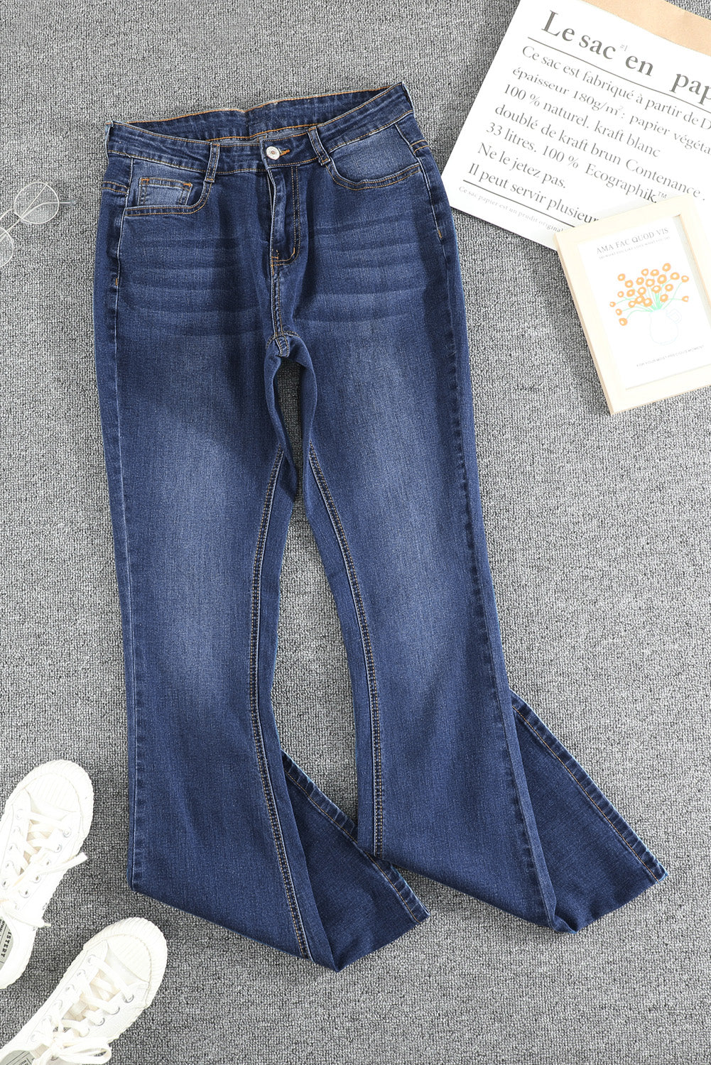 Light Blue Wash Vintage Wide Leg Jeans - LA Grand