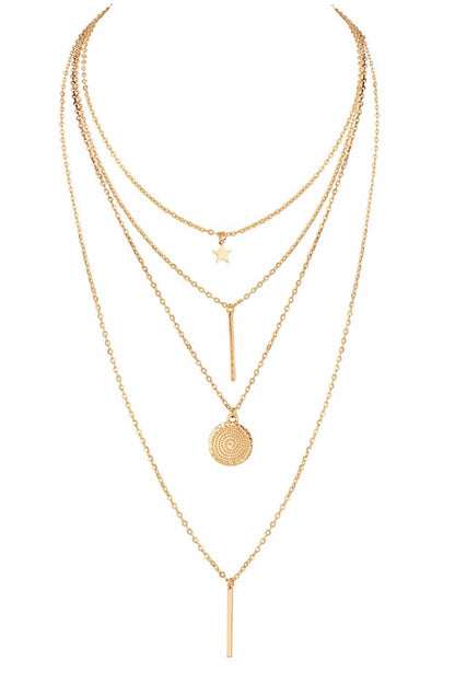 Gold Boho Multi-layered Star Pendant Necklace - LA Grand