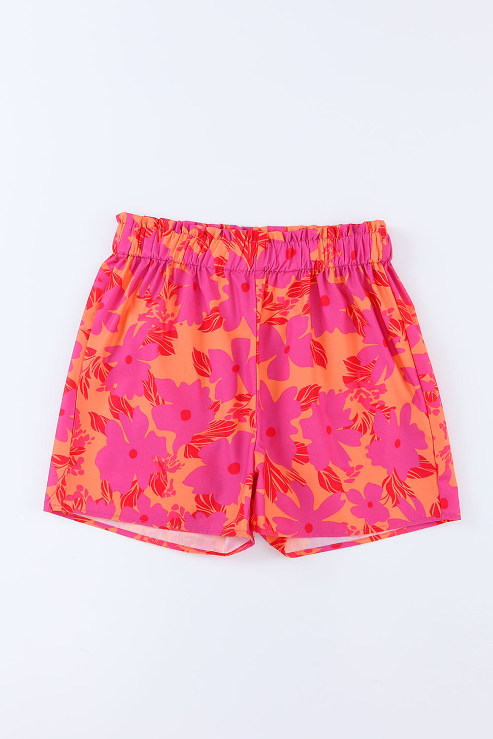 Pink Floral Print Smocked Waist Shorts - LA Grand