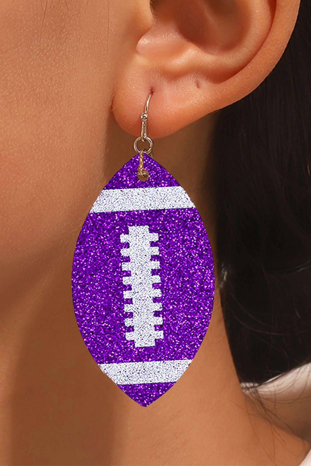 Tillandsia Purple Sequin Rugby Drop Earrings - LA Grand