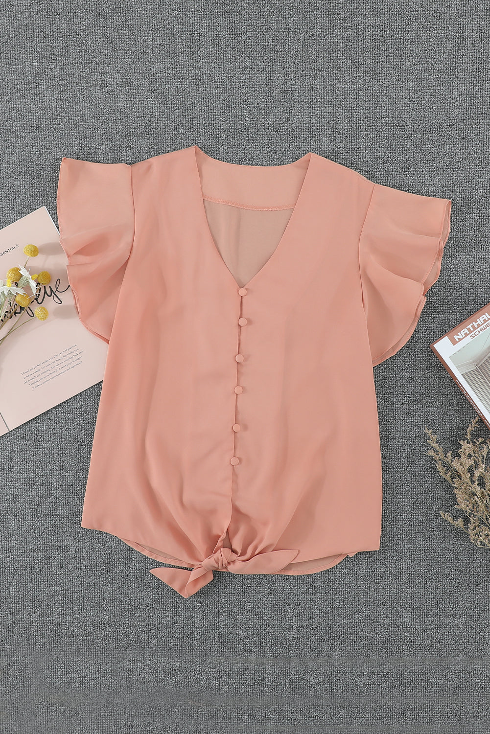 Pink Forever Tonight Button Tie Top - LA Grand