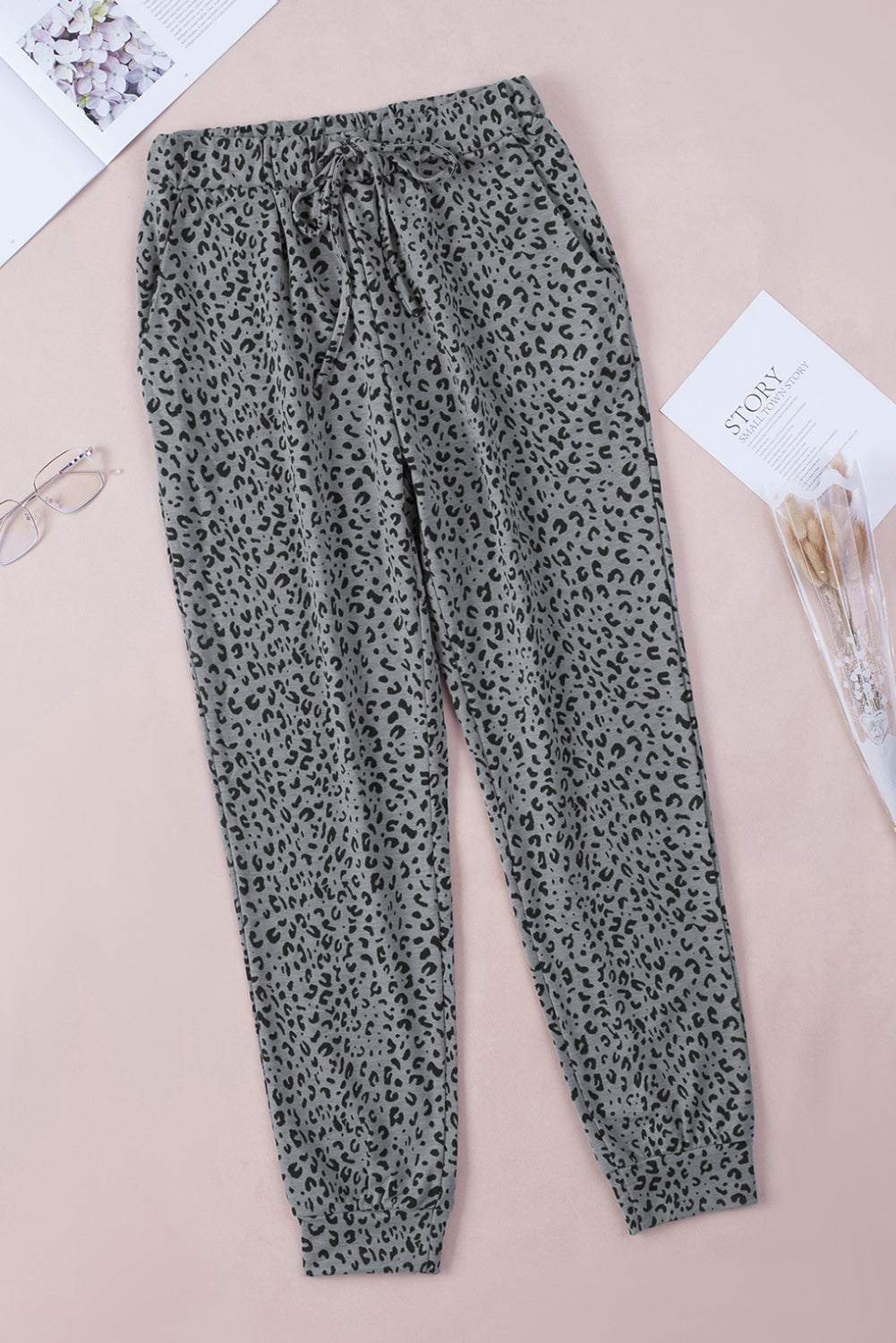 Black Breezy Leopard Joggers - LA Grand