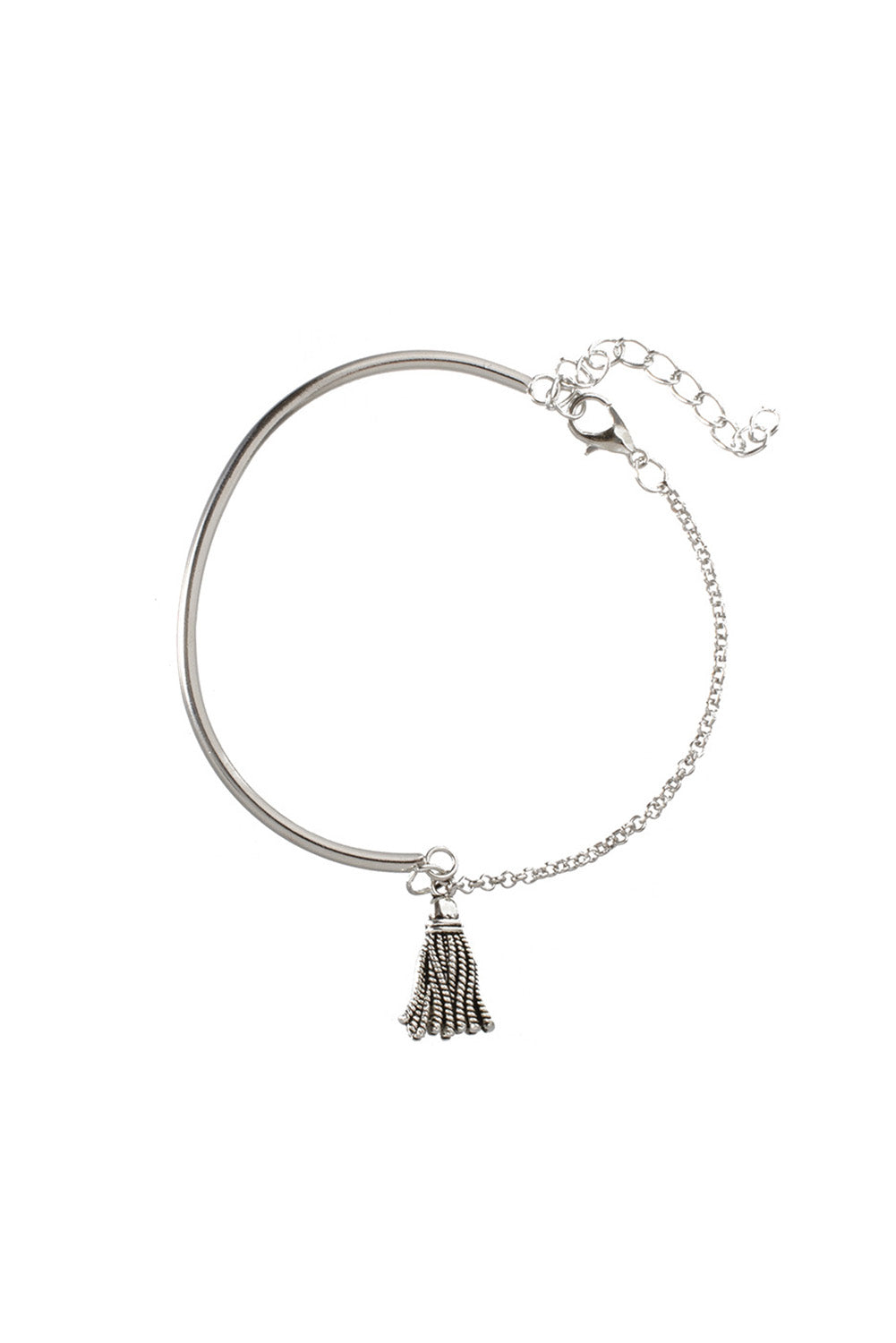 Multilayer Chain Disc Tassel Pendant Silvery Bracelet Set - LA Grand