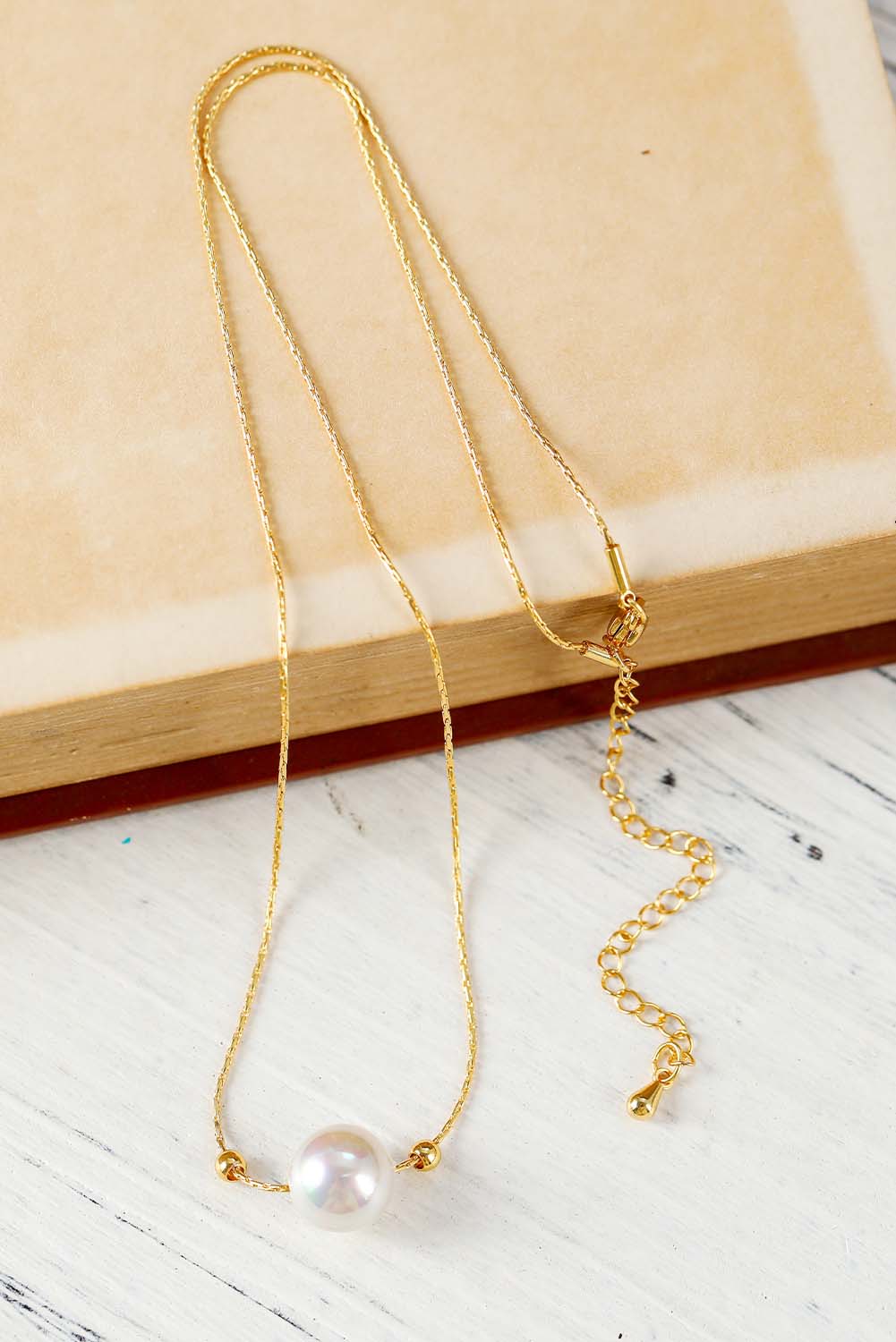 Gold Pearl Pendant Necklace - LA Grand