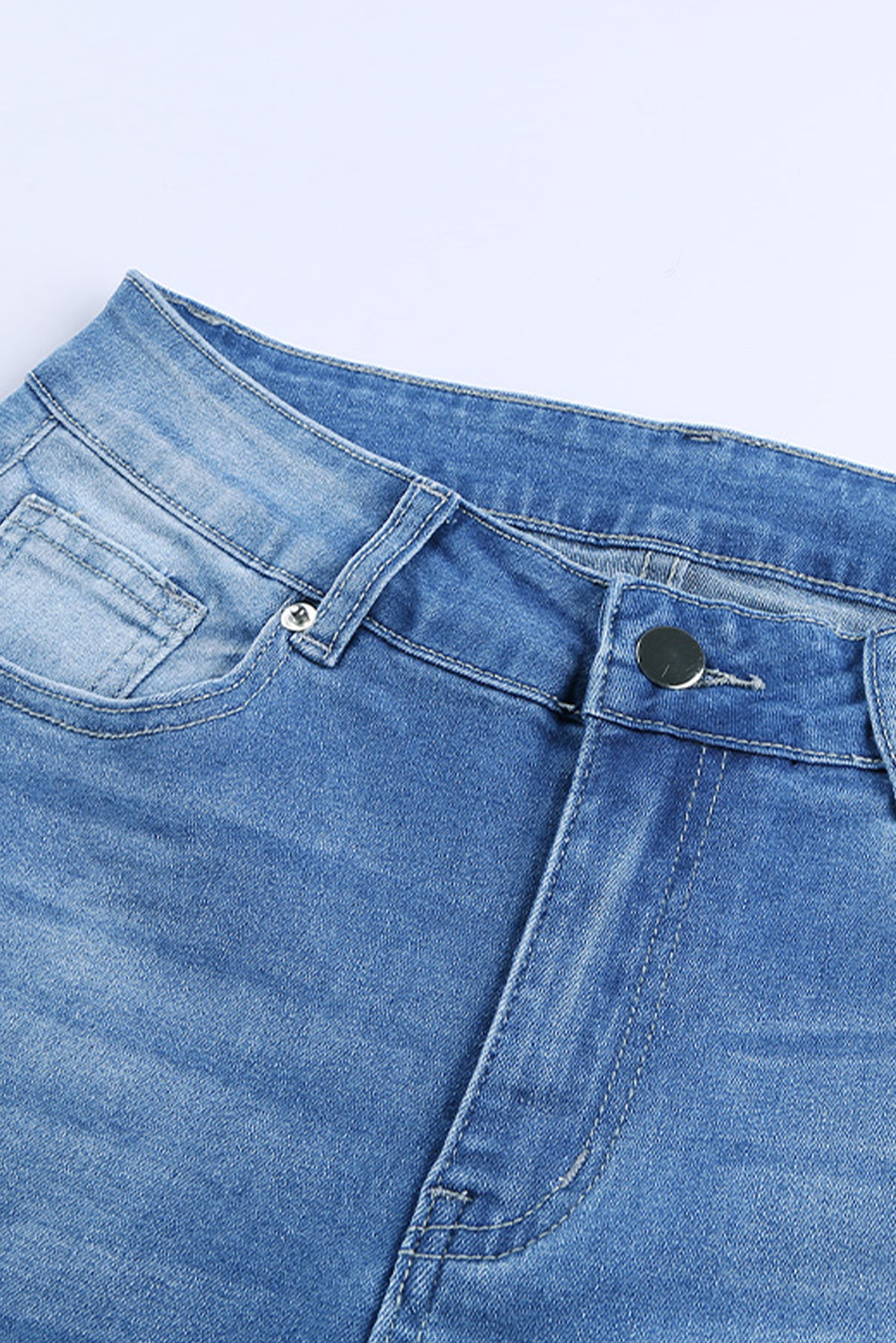 Faded Mid High Rise Jeans with Holes - LA Grand