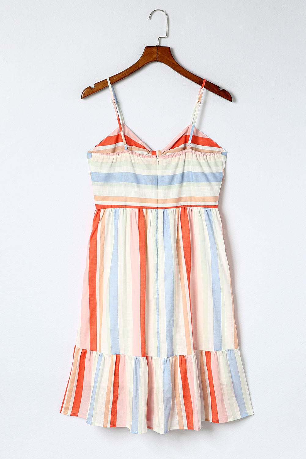 Multicolor Striped Print Knotted Cutout Sleeveless Dress - LA Grand