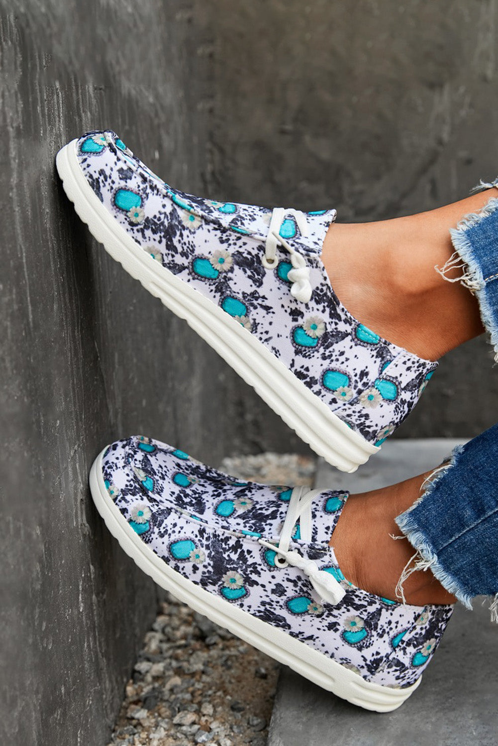 White Sunflower Slip On Shoes - LA Grand