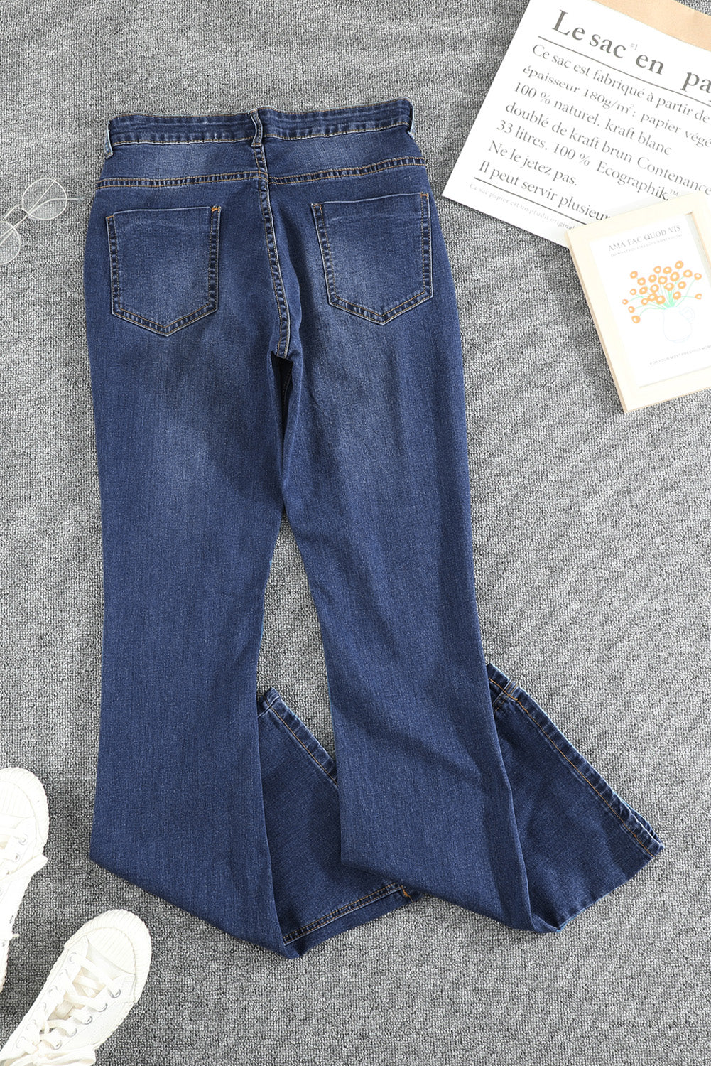 Light Blue Wash Vintage Wide Leg Jeans - LA Grand