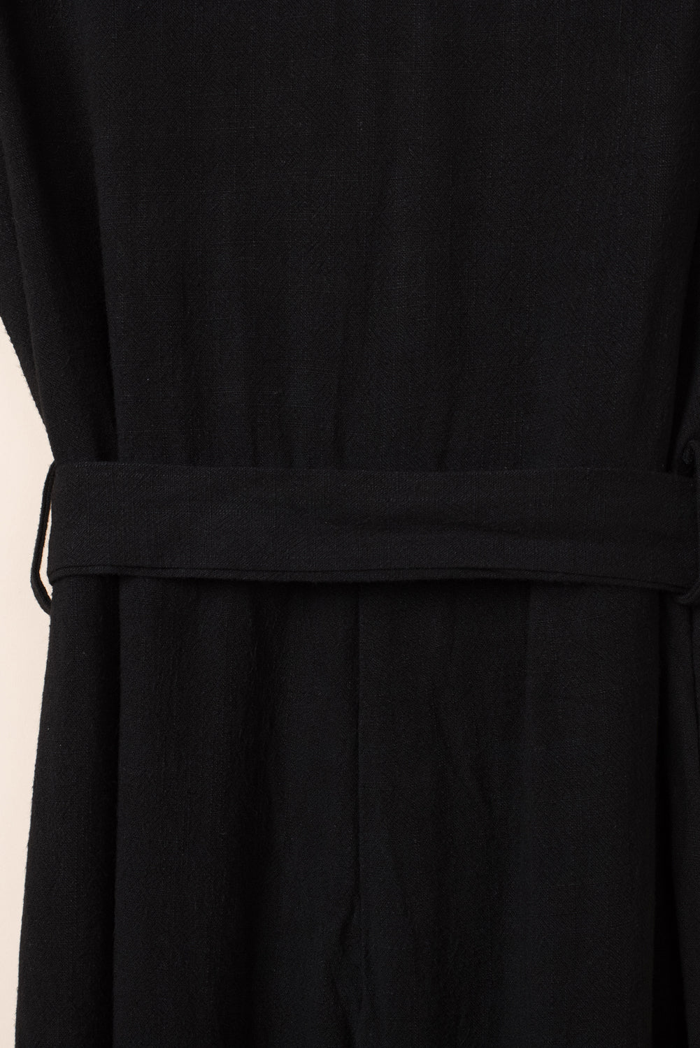 Black V Neck Button Belted Jumpsuit with Pockets - LA Grand