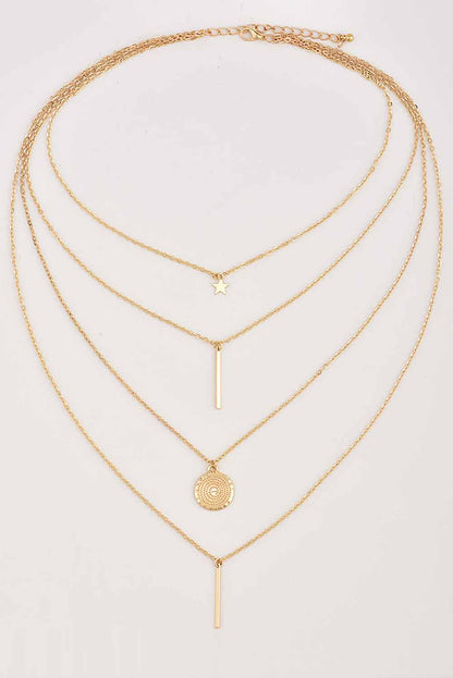 Gold Boho Multi-layered Star Pendant Necklace - LA Grand