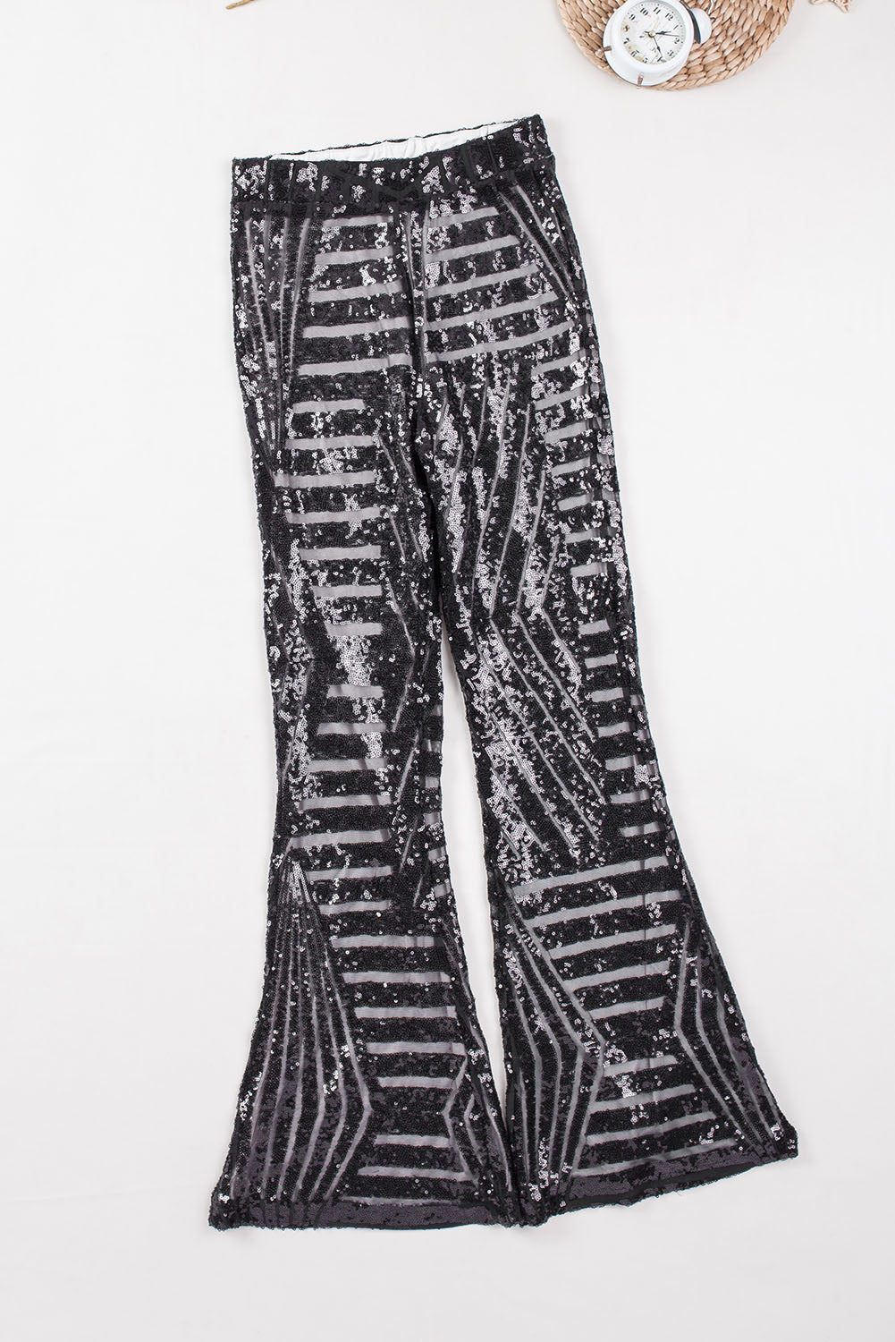 Black Sequin Wide Leg Pants - LA Grand