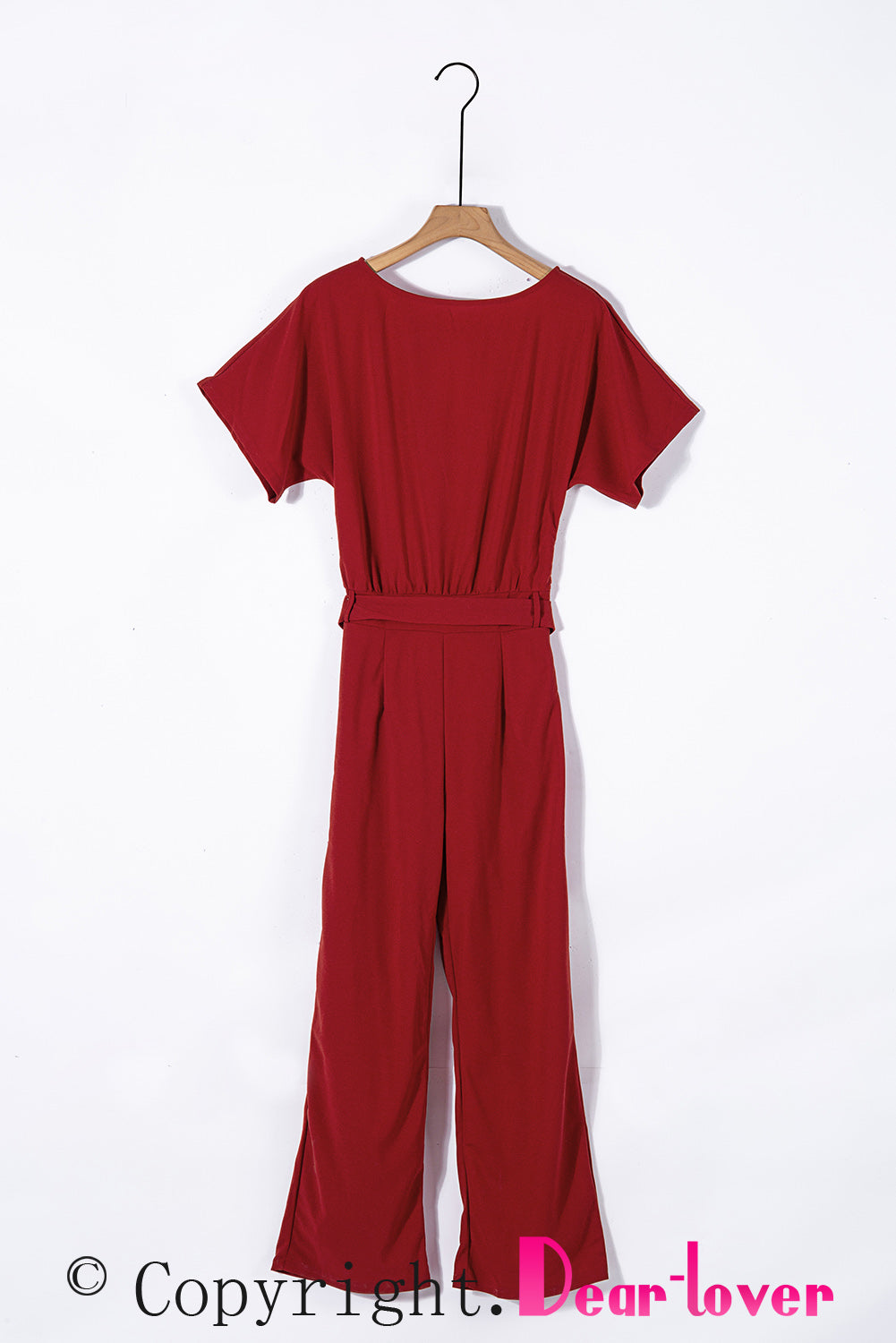 Indigo Glamour: Belted Wide Leg Jumpsuit - LA Grand