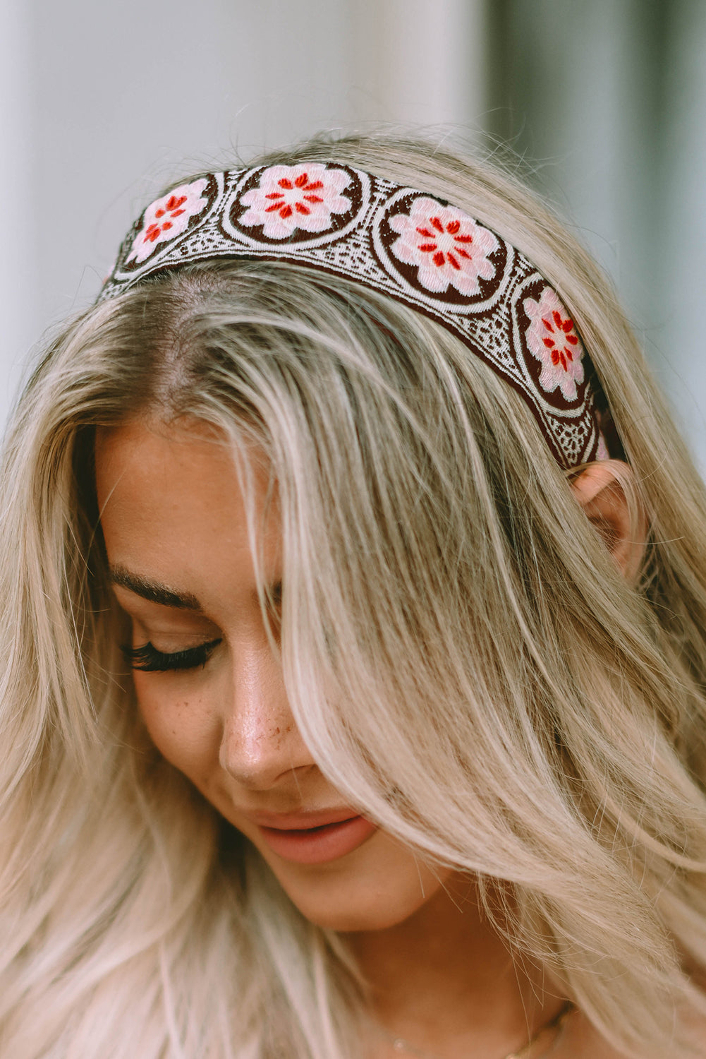 Multicolour Vintage Floral Embroidered Headband - LA Grand