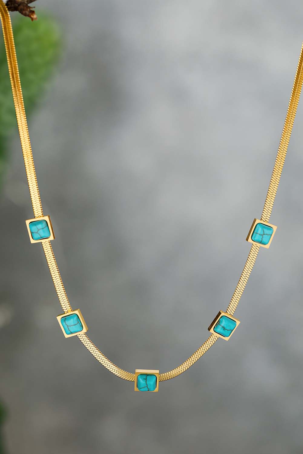 Gold Turquoise Snake Bone Choker - LA Grand