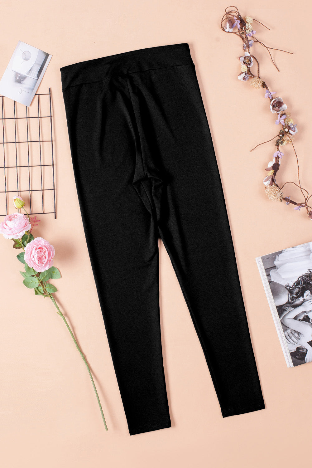 Black Stretchy Fit High Waist Leggings - LA Grand