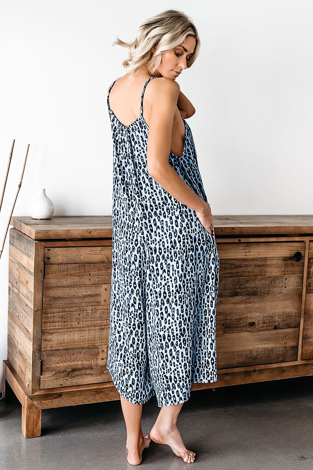 Blue Leopard Adjustable Jumpsuit - LA Grand