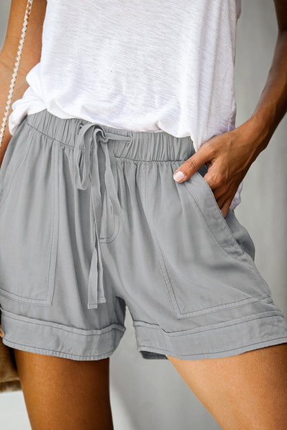 Orange Strive Pocketed Tencel Shorts - LA Grand